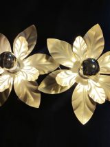 appliques feuilles murales dorées