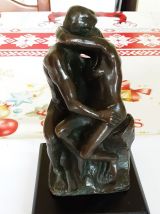 Reproduction bronze de rodin"le baiser" sur socle  