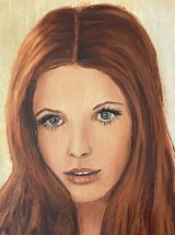 Huile sur toile. Portrait de femme. 1970.