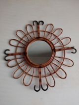 Miroir bambou vintage 
