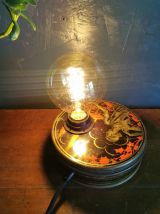 Lampe vintage chevet salon bureau boîte en fer "Dieu Grec"