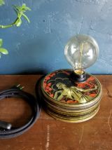 Lampe vintage chevet salon bureau boîte en fer "Dieu Grec"