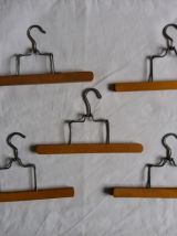 Cintres en bois vintage, lot de 5