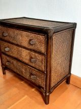 Commode rotin et cannage, vers 1960 