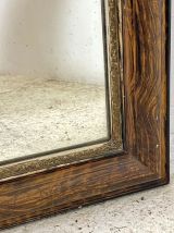 Miroir Louis Philippe en bois et stuc verni