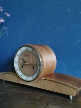 Horloge pendule bois laiton vintage silencieuse Zentra