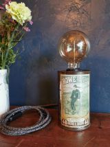 Lampe vintage chevet salon bureau boîte en fer "A bicyclette