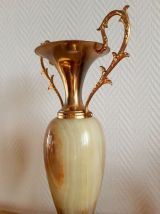 Vase onyx et métal doré 