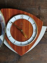 Horloge formica vintage pendule silencieuse "DAM Electric" 