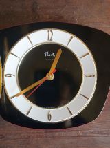 Horloge formica vintage pendule silencieuse "Flash noir"