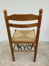 Chaises lot de 10, dix, rustiques bois osier - Très bon état