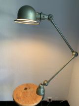 Lampe vintage 1960 Jielde 2 bras verte d'origine - 100 cm