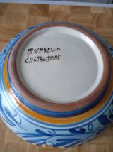 Boite céramique Italienne type bonbonnière bleue et jaune