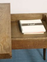 Table bureau bois pivotante modulable année 30 art déco. Ref