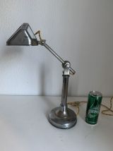 Lampe Pirouett vintage 1930 Art Déco bleue chromée - 40 cm