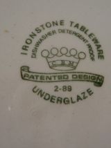 Plat de service ancien Ironstone Tableware 2-89 Underglaze
