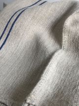 Sac à grains en chanvre, rayures bleues