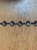 Bracelet baroque métal noir brillant et strass