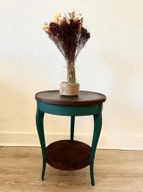 Paire de chaise style Napoleon III avec guéridon en bois