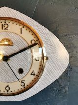 Horloge formica pendule vintage silencieuse FFR Morbier gris