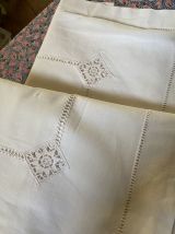 Taie d oreiller coton blanc monogramme JB.