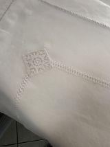 Taie d oreiller coton blanc monogramme JB.