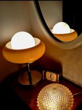 Verre Or 1960, 70's Plafonnier, Applique ou Lampe à Poser 