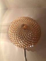 Verre Or 1960, 70's Plafonnier, Applique ou Lampe à Poser 