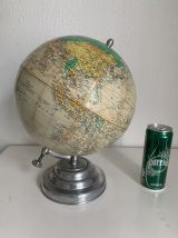 Globe vintage 1950 terrestre Girard Barrère crème - 33 cm