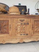 Buffet rustique chêne massif annee 60 