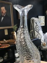 Vase poisson verre transparent vintage