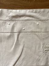 Traversin et taie d’oreiller vintage lin blanc 