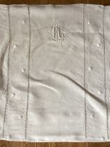 Traversin et taie d’oreiller vintage lin blanc 