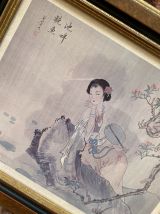 2 reproductions estampes japonaises sur papier années 70.