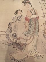 2 reproductions estampes japonaises sur papier années 70.