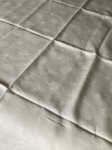 Nappe blanche lin jacquard 