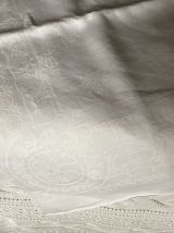 Nappe blanche lin jacquard 