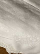 Nappe blanche lin jacquard 
