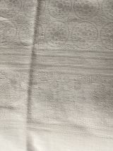 Nappe blanche lin jacquard 