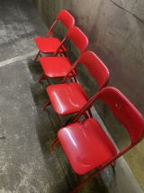 4 chaises vintage rouge 