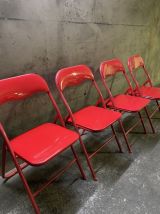 4 chaises vintage rouge 