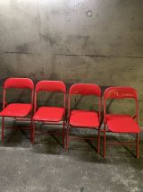 4 chaises vintage rouge 