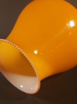 Lustre orange en verre des années 70′.