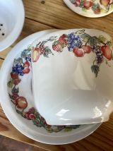 Tisanière céramique blanche décor floral 