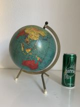 Globe vintage 1965 terrestre tripode doré Taride  - 29 cm