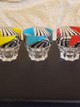 Lot de 10 verres vintage pied étoile