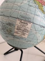 Globe vintage 1960 terrestre verre Perrina mappemonde - 24 c