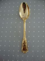 5 cuillères à moka vintage en métal doré