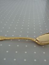 5 cuillères à moka vintage en métal doré