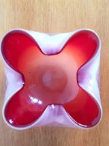 Cendrier Murano rouge opalescent 1970 